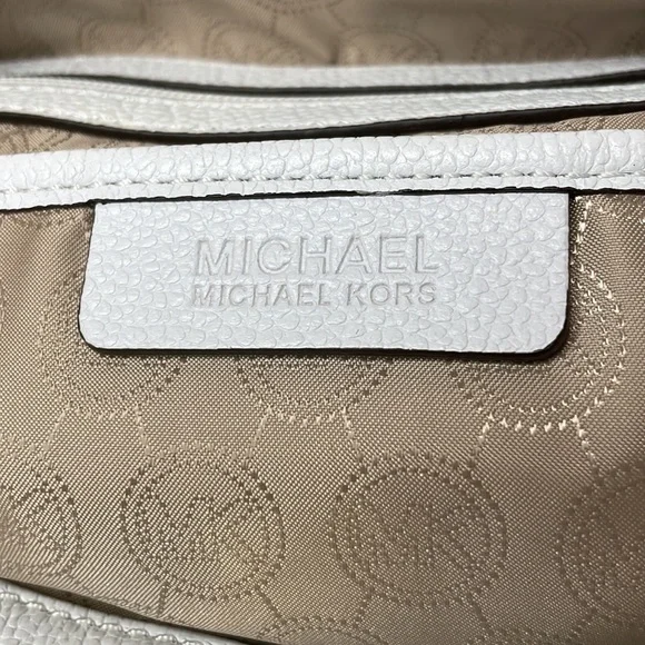 New Michael Kors Hamilton Spray Large Leather Shoulder Bag Tote Purse Wh…